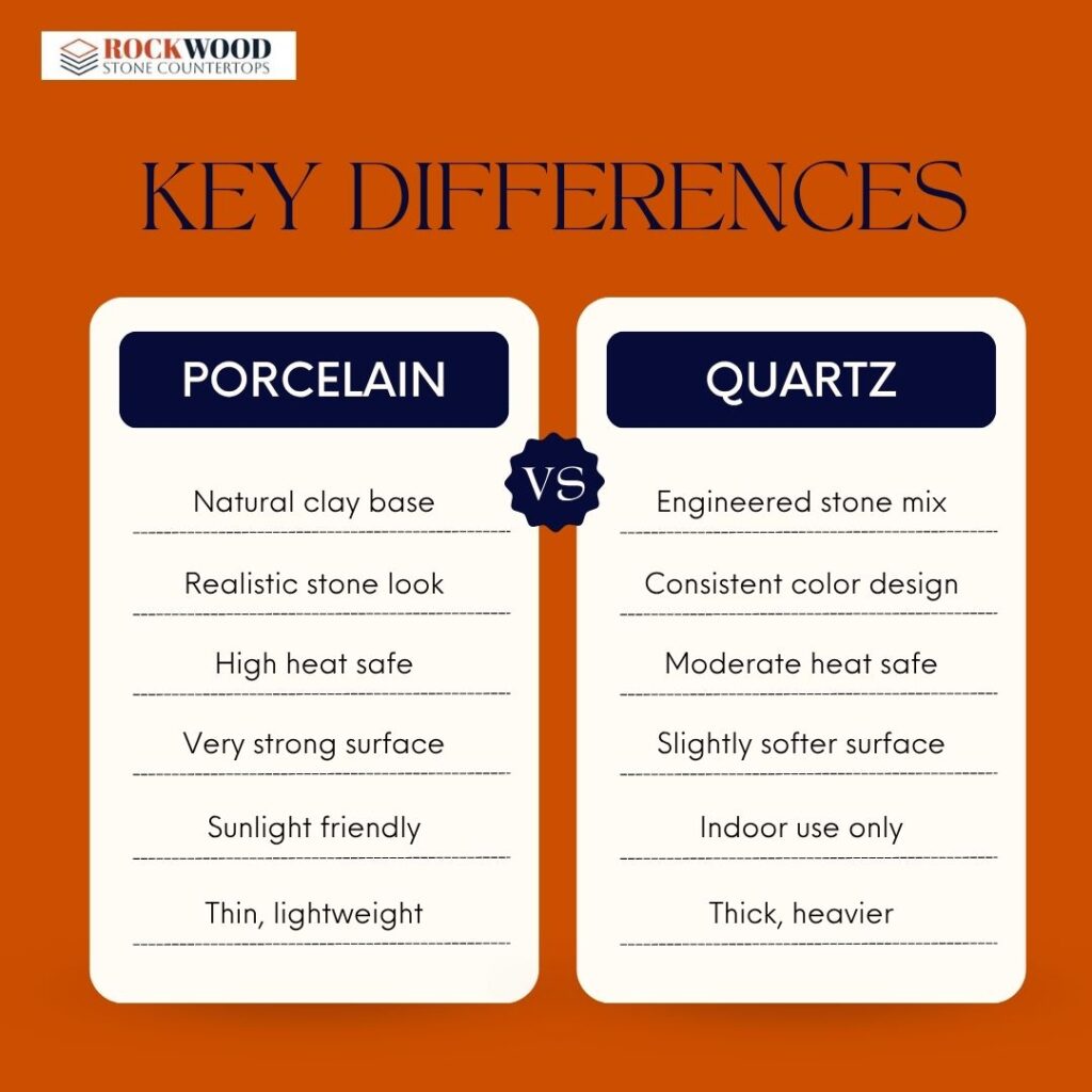 Porcelain vs Quartz 9 Key Differences That Matter for Your Home