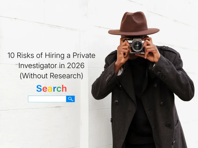 10 Risks of Hiring a Private Investigator in 2026 (Without Research)