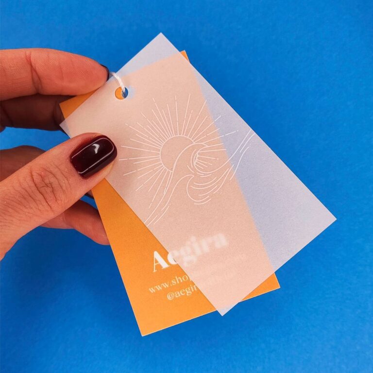 Custom silk product hang tags